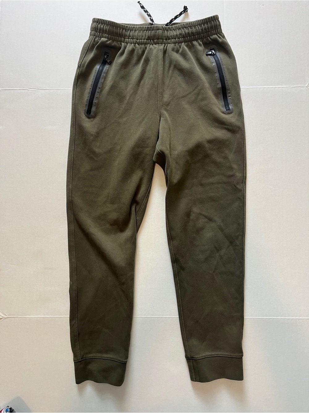 Old Navy Olive Green Kids Joggers with Black Zipper Pockets